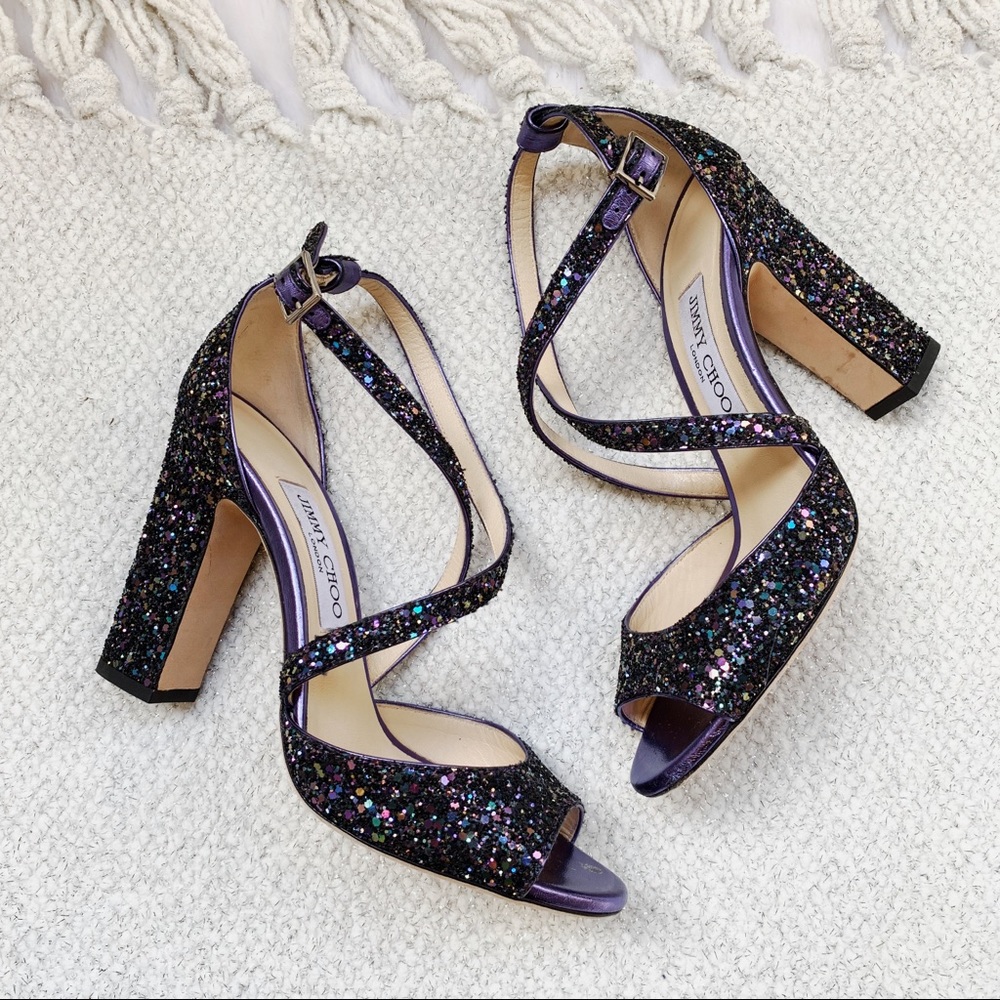 Jimmy Choo Purple Sequin Heels
